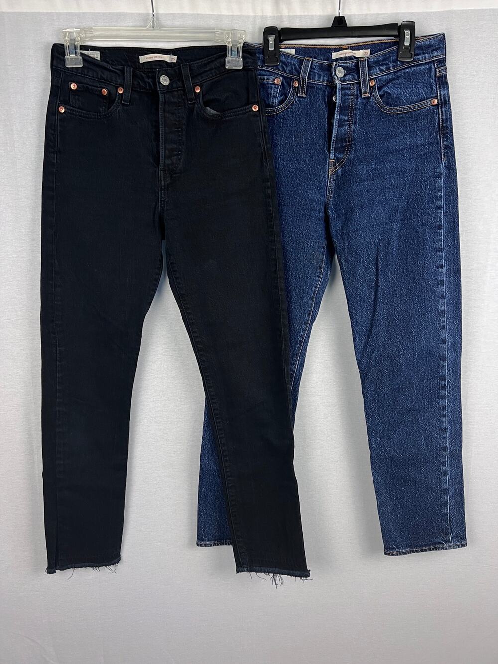 Levi's Jeans Bundle Womens 25 Wedgie Straight High Rise Blue Black Grunge Indie